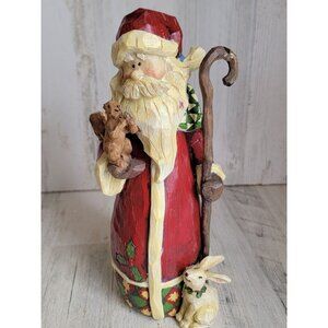 Nicholas Square vintage santa claus rustic squirrel staff bunny xmas figure
